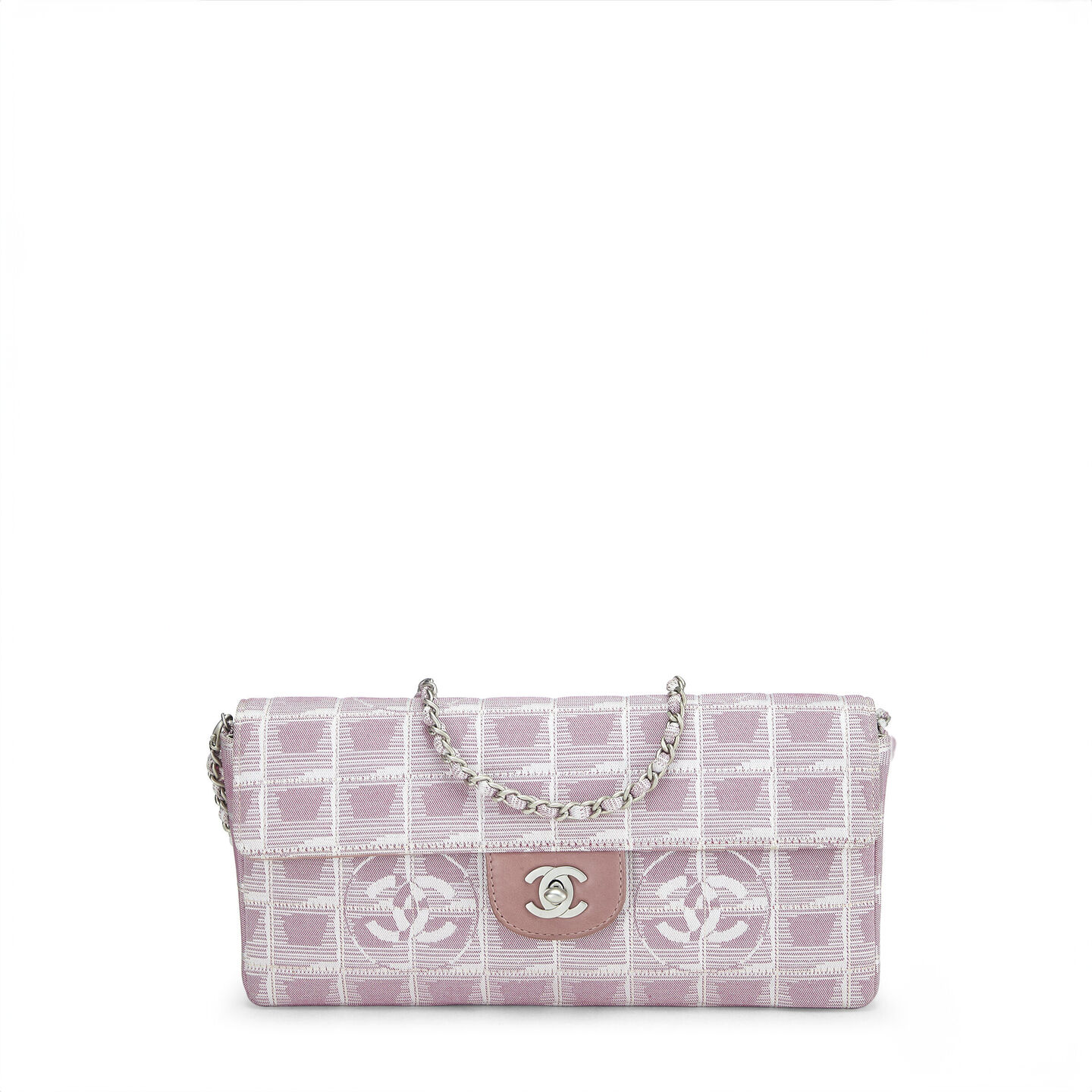 CHANEL PINK TRAVEL LINE CANVAS EAST WEST FLAP MEDIUM